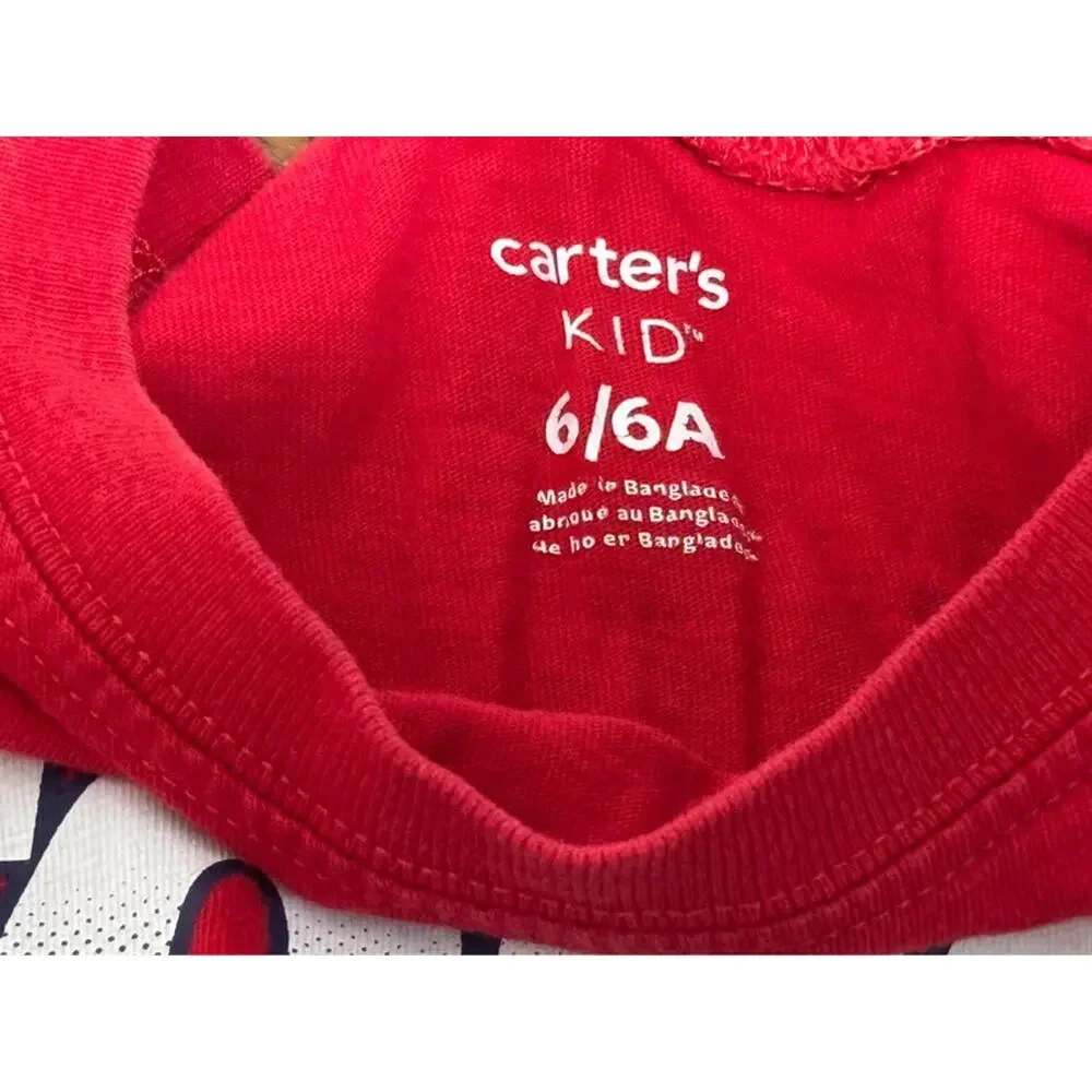 Carter’s Red Long Sleeve Shirt Football Touchdown Graphic T 6 6A